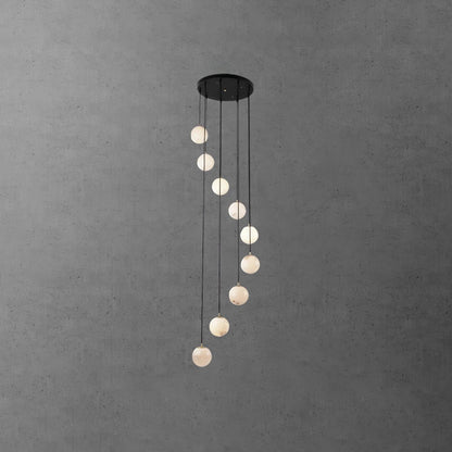 Alabaster Cluster Chandelier - Elegant Design, Adjustable Height