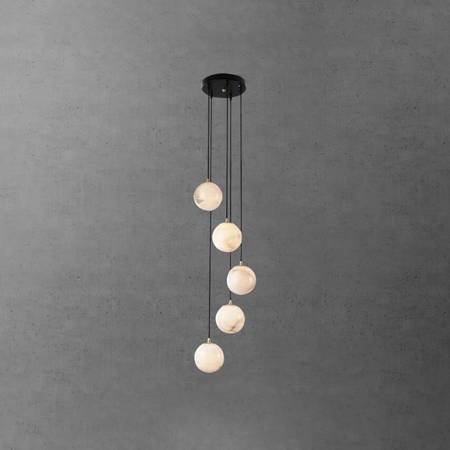Alabaster Cluster Chandelier - Elegant Design, Adjustable Height