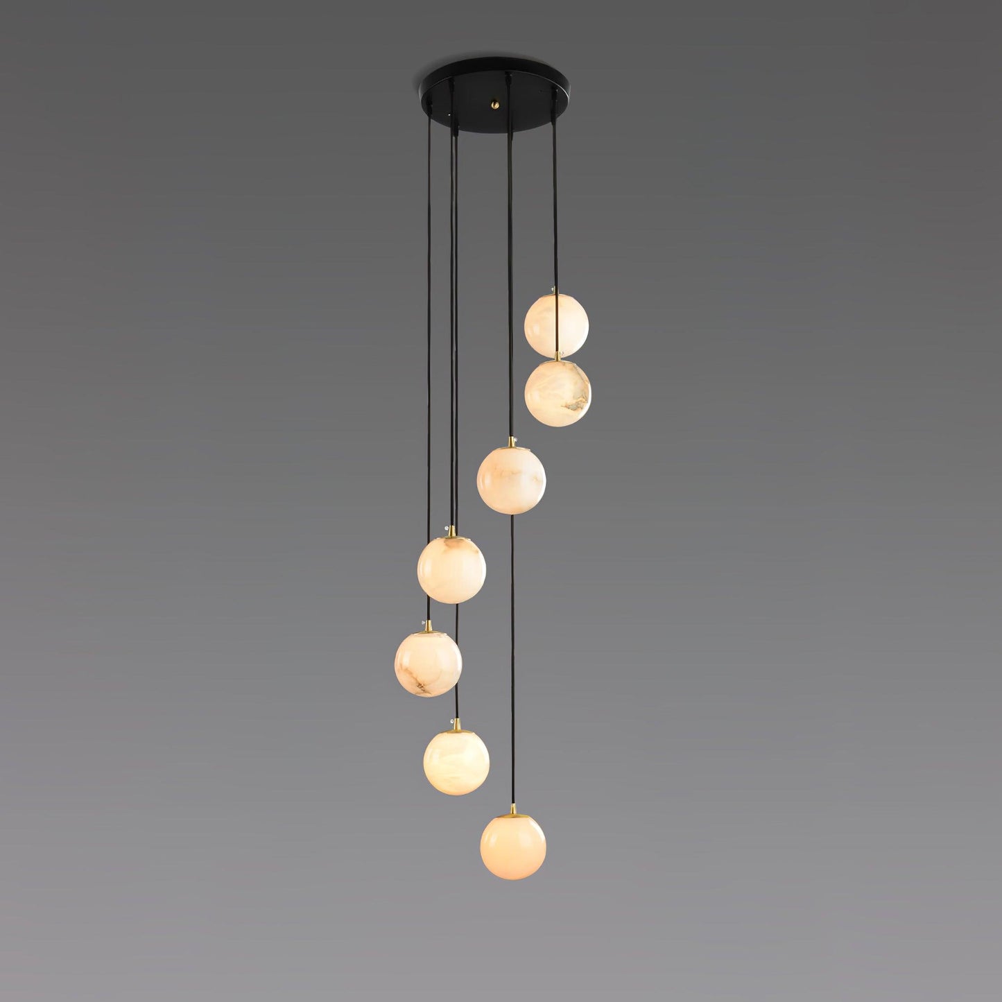 Alabaster Cluster Chandelier - Elegant Design, Adjustable Height