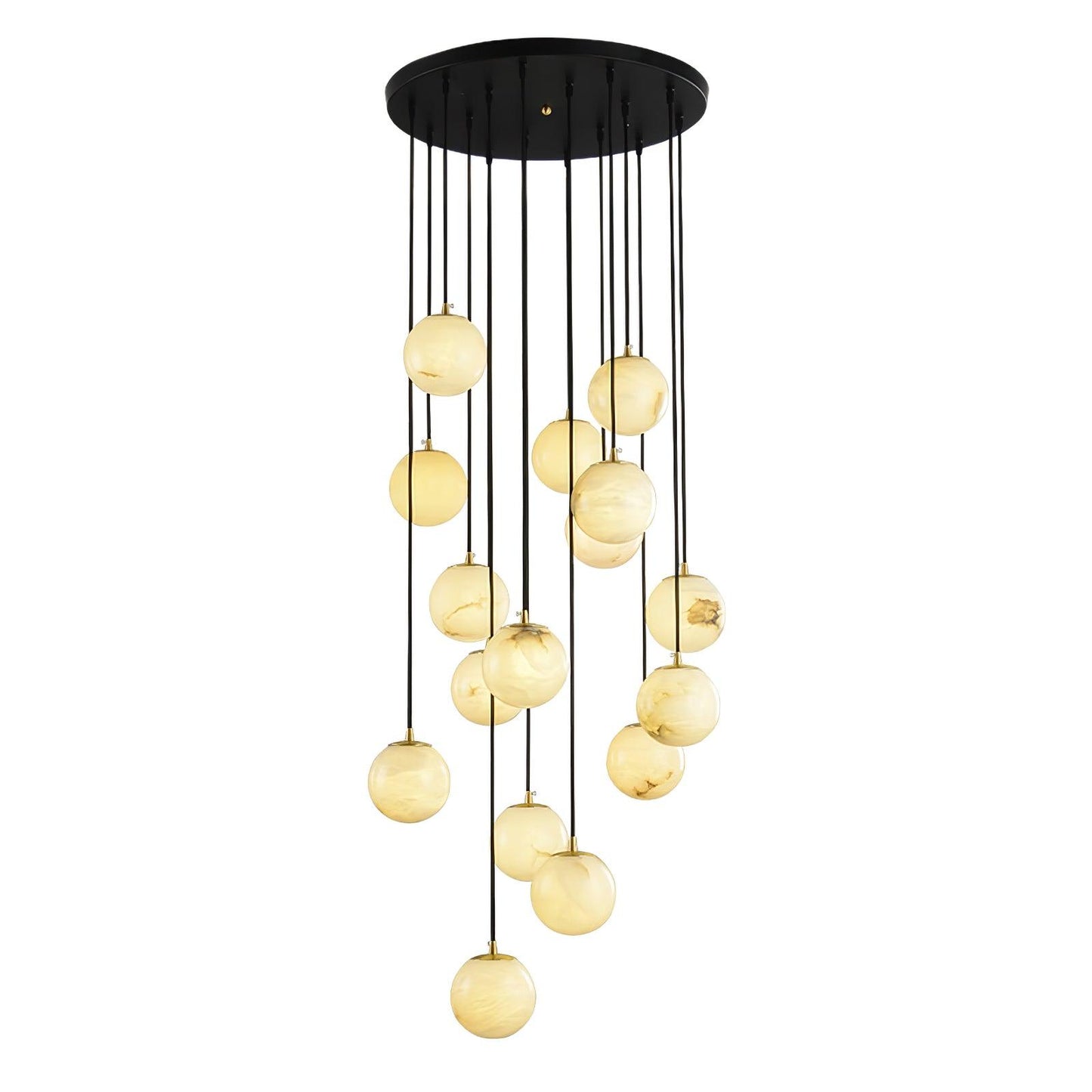 Alabaster Cluster Chandelier - Elegant Design, Adjustable Height