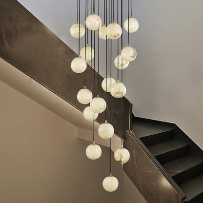 Alabaster Cluster Chandelier - Elegant Design, Adjustable Height