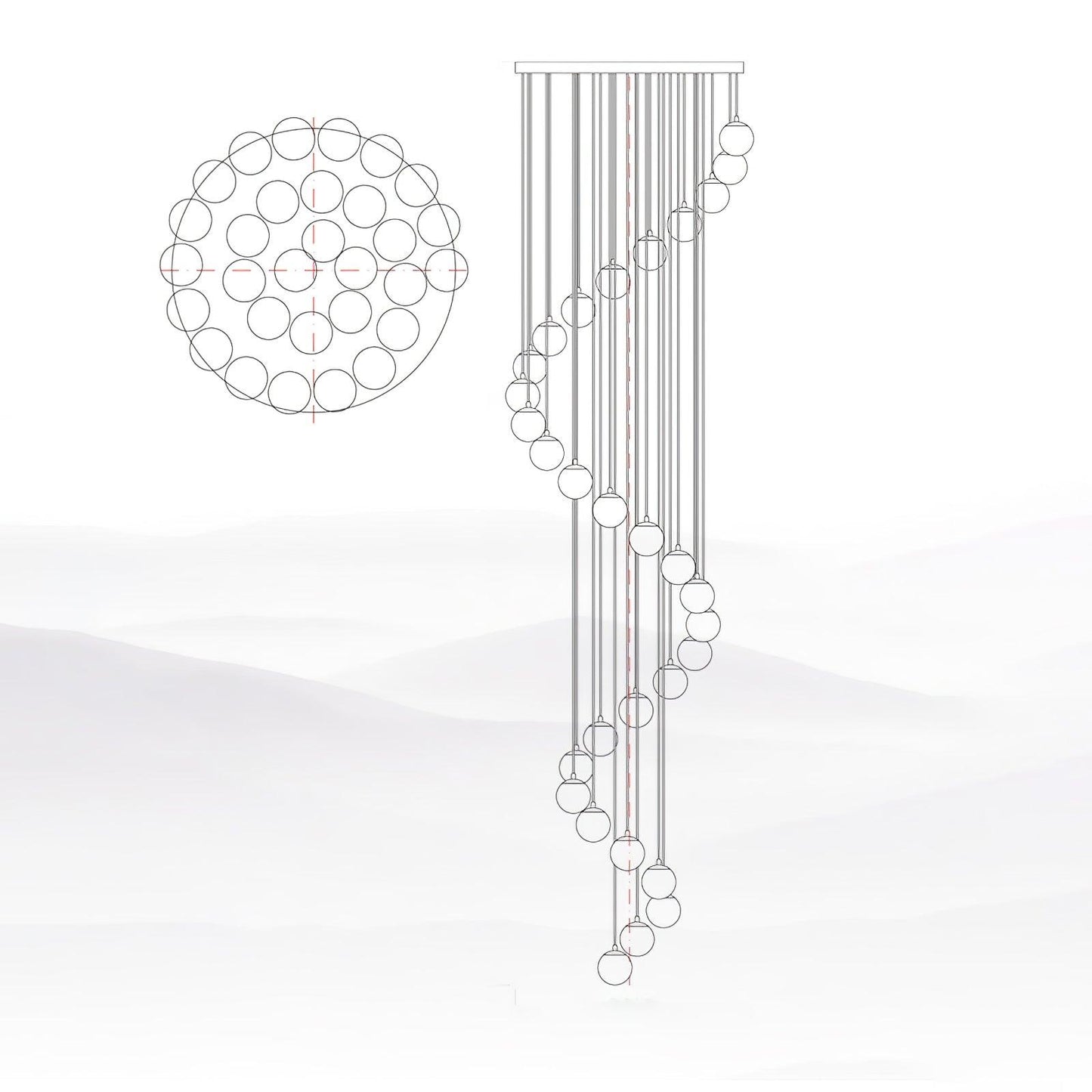Alabaster Cluster Chandelier - Elegant Design, Adjustable Height