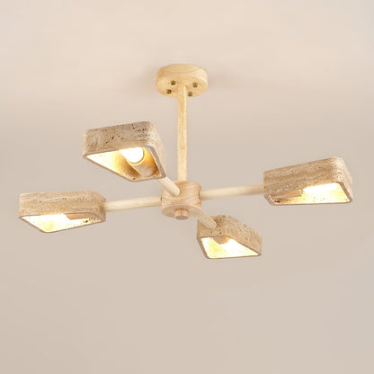 Elementa Travertone Chandelier - Modern Design, Adjustable Height, LED