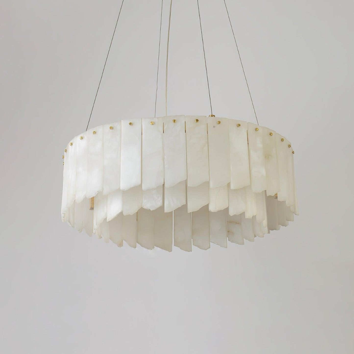 Elegant Alabaster Cascade Tiered Chandelier with Adjustable Height & L