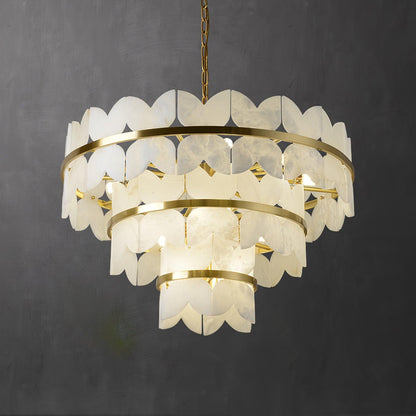Alabaster Cloudscape Chandelier - Elegant Design with Adjustable Heigh