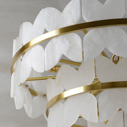 Alabaster Cloudscape Chandelier - Elegant Design with Adjustable Heigh