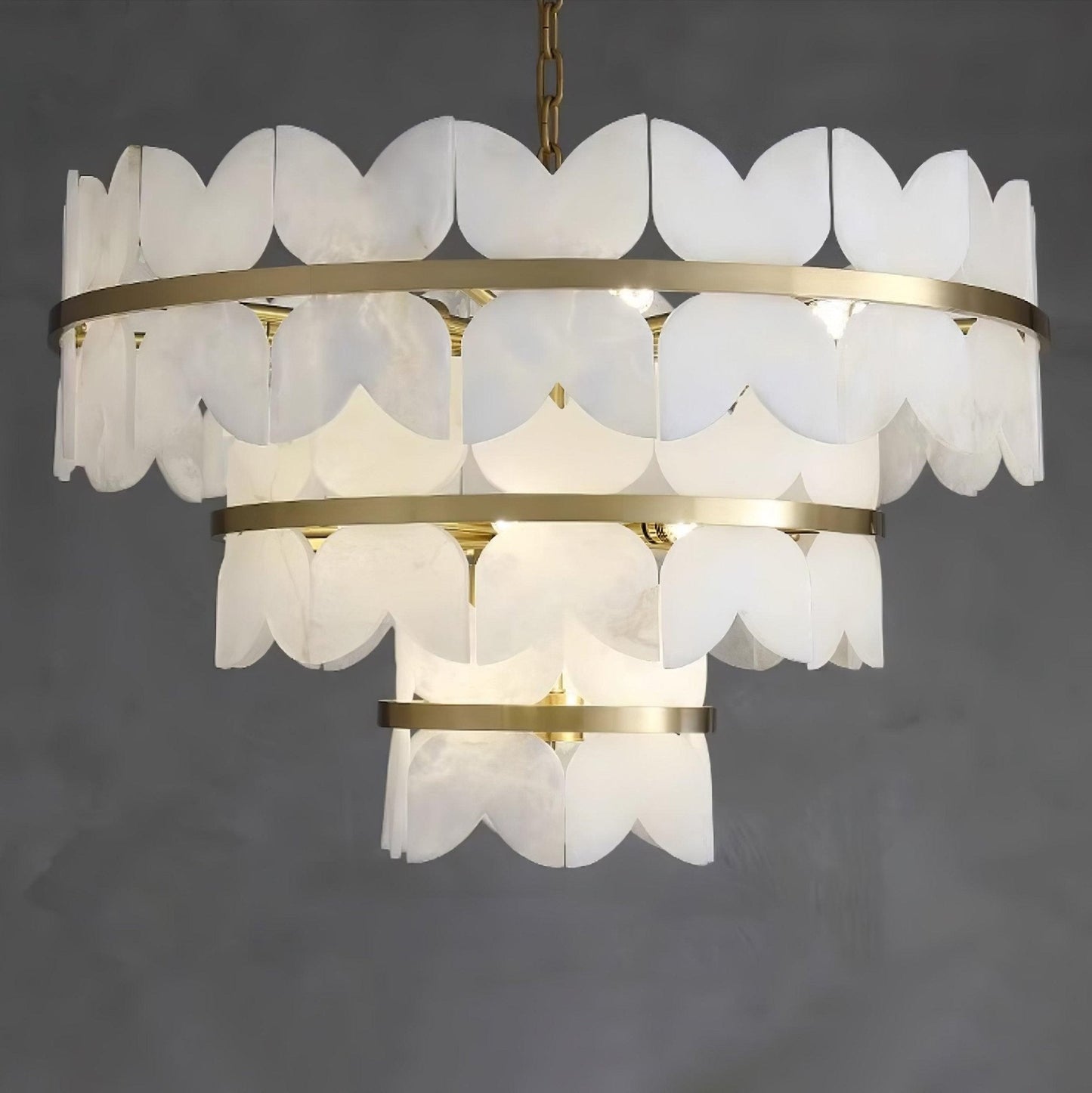 Alabaster Cloudscape Chandelier - Elegant Design with Adjustable Heigh