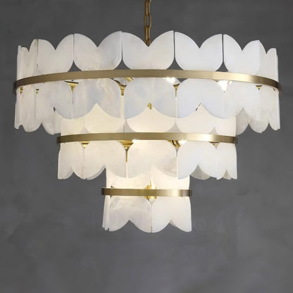 Alabaster Cloudscape Chandelier - Elegant Design with Adjustable Heigh