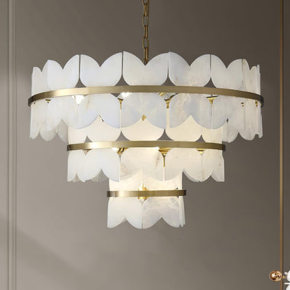 Alabaster Cloudscape Chandelier - Elegant Design with Adjustable Heigh