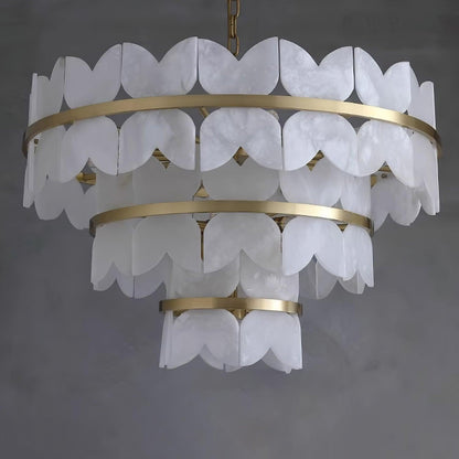 Alabaster Cloudscape Chandelier - Elegant Design with Adjustable Heigh
