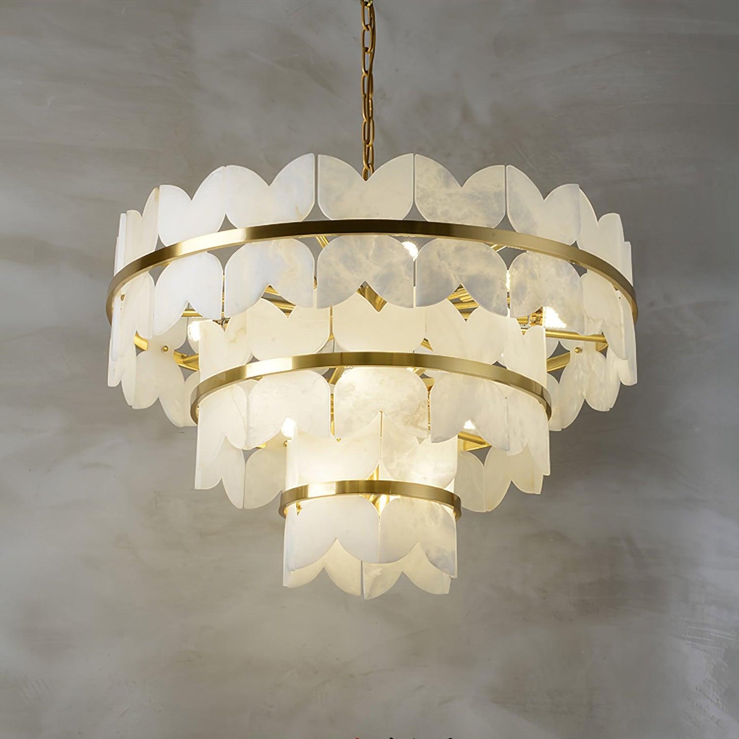 Alabaster Cloudscape Chandelier - Elegant Design with Adjustable Heigh