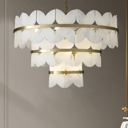 Alabaster Cloudscape Chandelier - Elegant Design with Adjustable Heigh