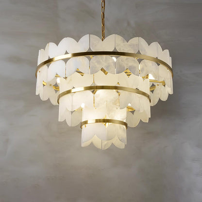 Alabaster Cloudscape Chandelier - Elegant Design with Adjustable Heigh