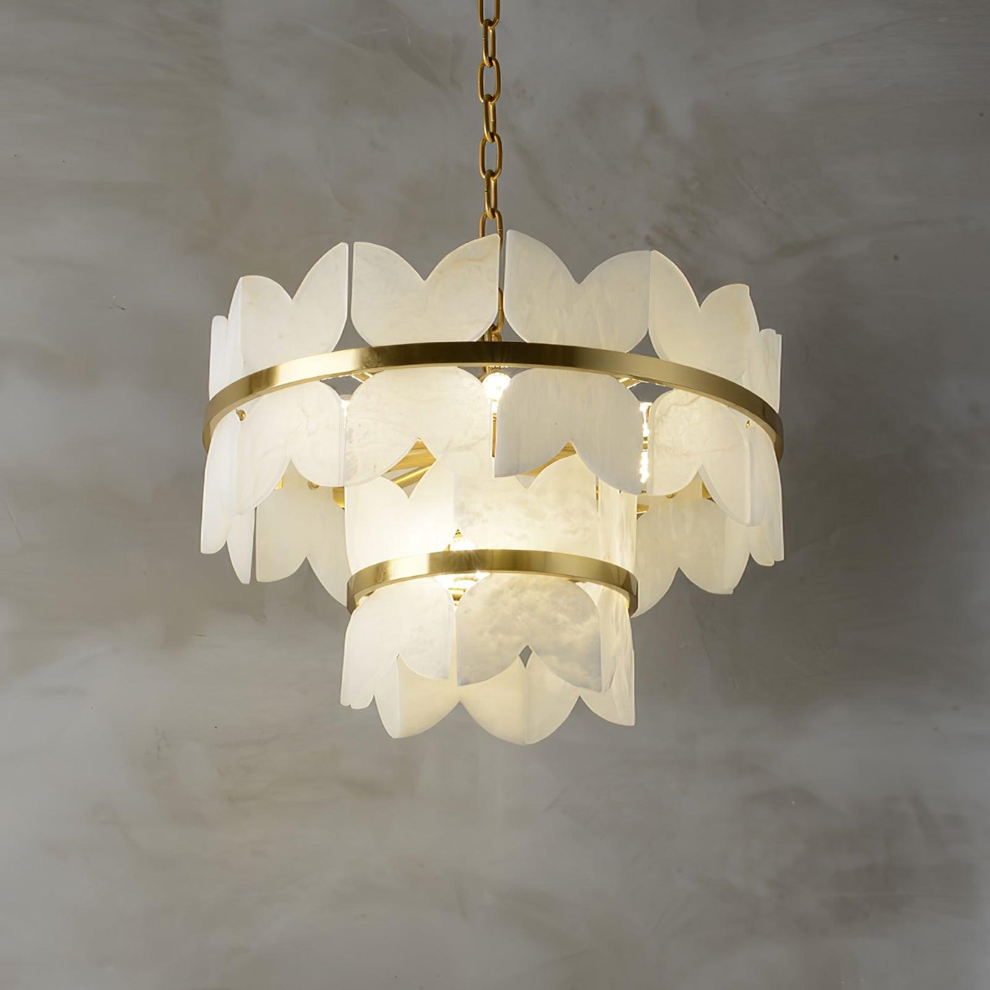 Alabaster Cloudscape Chandelier - Elegant Design with Adjustable Heigh