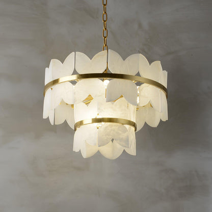Alabaster Cloudscape Chandelier - Elegant Design with Adjustable Heigh