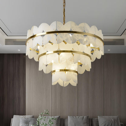 Alabaster Cloudscape Chandelier - Elegant Design with Adjustable Heigh