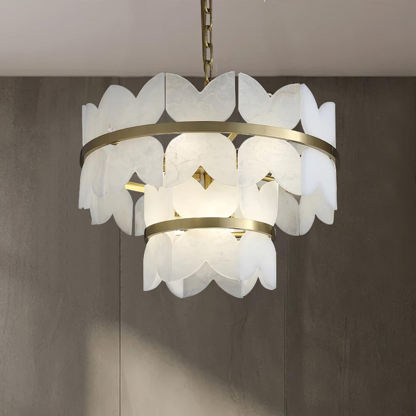 Alabaster Cloudscape Chandelier - Elegant Design with Adjustable Heigh