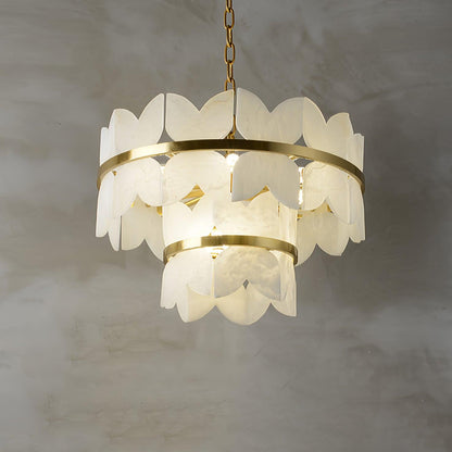 Alabaster Cloudscape Chandelier - Elegant Design with Adjustable Heigh