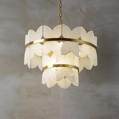 Alabaster Cloudscape Chandelier - Elegant Design with Adjustable Heigh