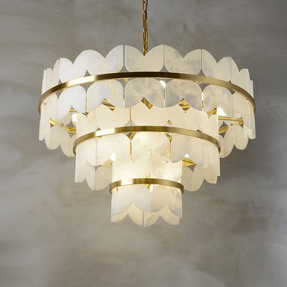 Alabaster Cloudscape Chandelier - Elegant Design with Adjustable Heigh