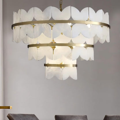 Alabaster Cloudscape Chandelier - Elegant Design with Adjustable Heigh