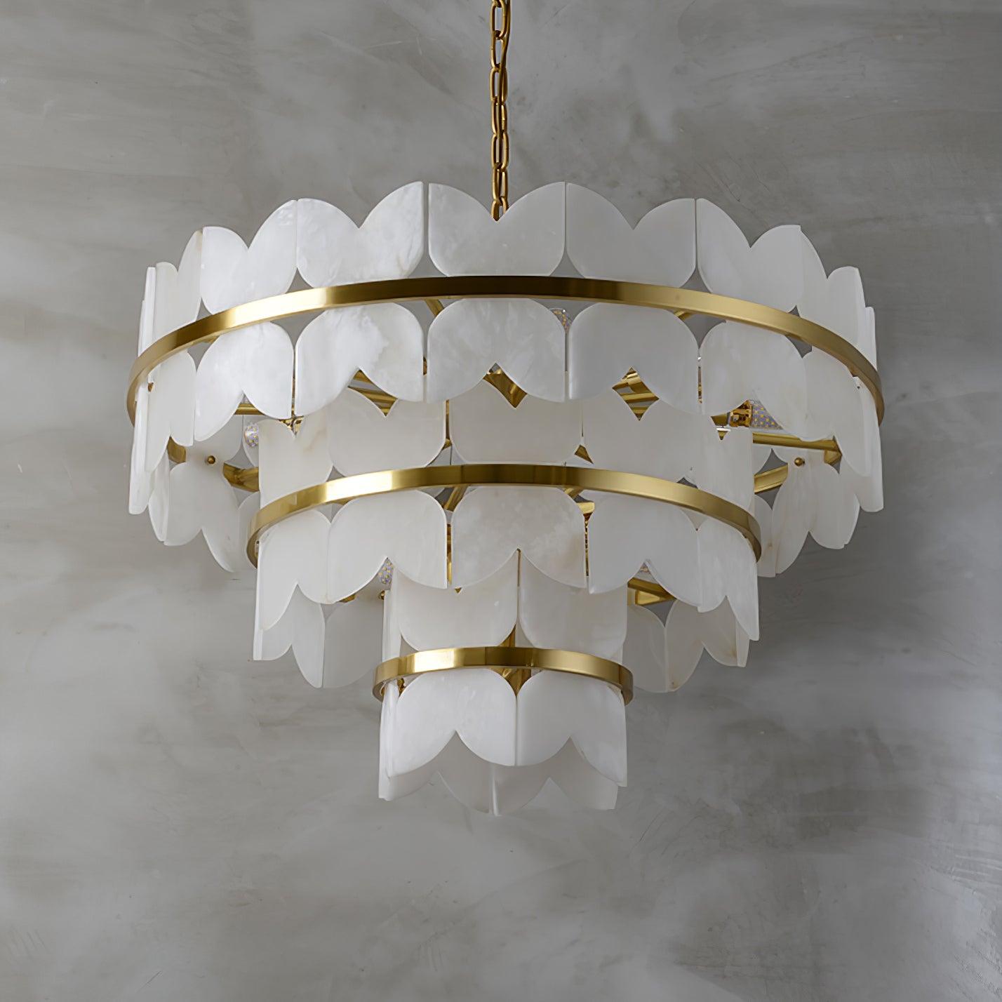 Alabaster Cloudscape Chandelier - Elegant Design with Adjustable Heigh