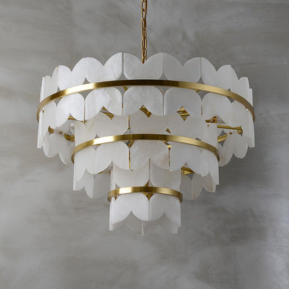 Alabaster Cloudscape Chandelier - Elegant Design with Adjustable Heigh