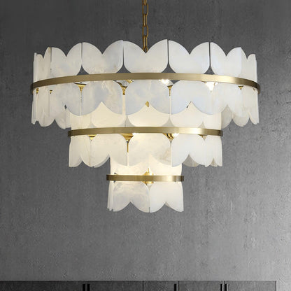 Alabaster Cloudscape Chandelier - Elegant Design with Adjustable Heigh
