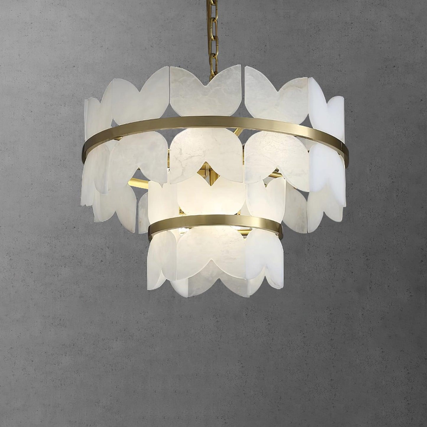 Alabaster Cloudscape Chandelier - Elegant Design with Adjustable Heigh