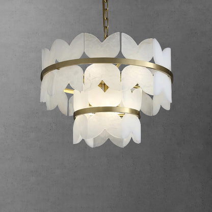 Alabaster Cloudscape Chandelier - Elegant Design with Adjustable Heigh
