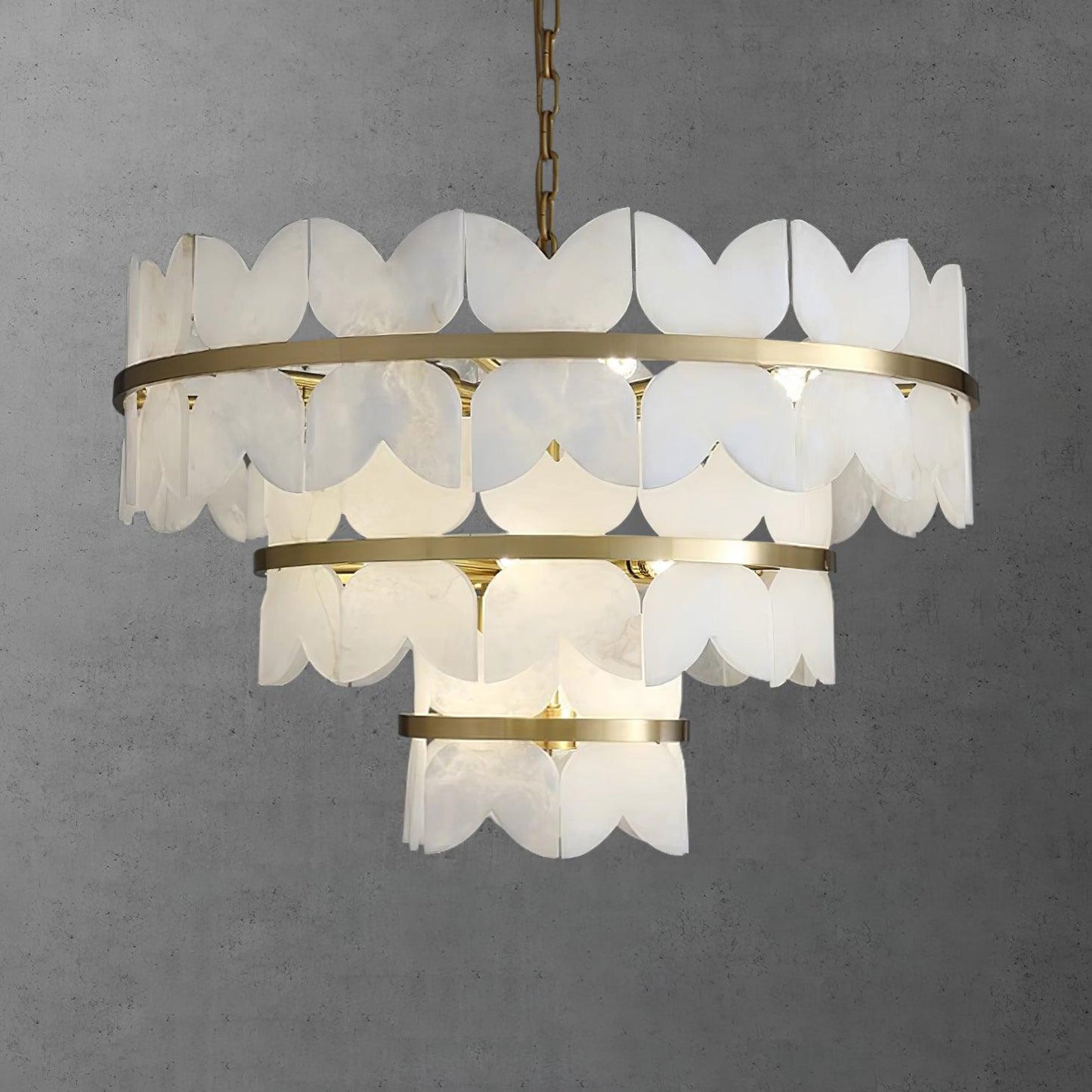 Alabaster Cloudscape Chandelier - Elegant Design with Adjustable Heigh