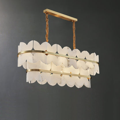 Alabaster Cloudscape Chandelier - Elegant Design with Adjustable Heigh