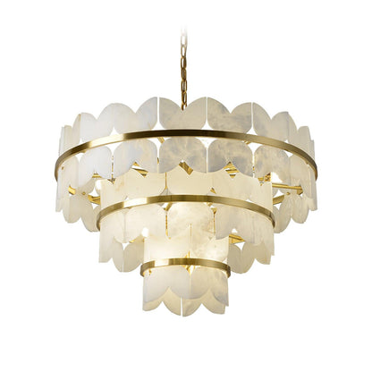Alabaster Cloudscape Chandelier - Elegant Design with Adjustable Heigh