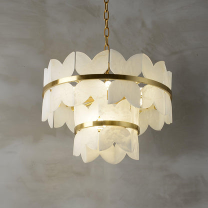Alabaster Cloudscape Chandelier - Elegant Design with Adjustable Heigh