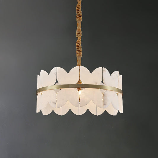Alabaster Cloudscape Chandelier - Elegant Design with Adjustable Heigh