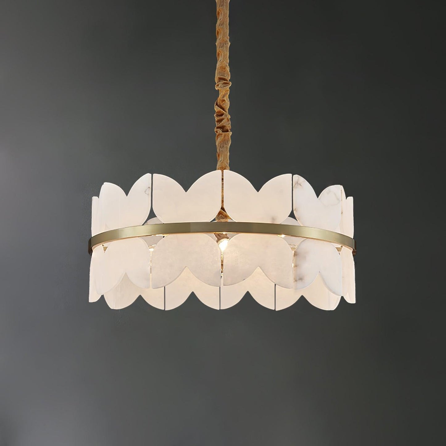 Alabaster Cloudscape Chandelier - Elegant Design with Adjustable Heigh