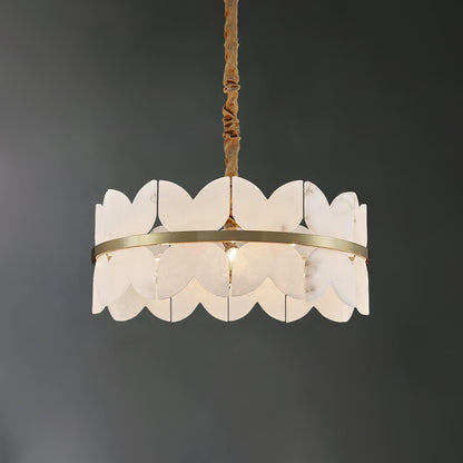 Alabaster Cloudscape Chandelier - Elegant Design with Adjustable Heigh