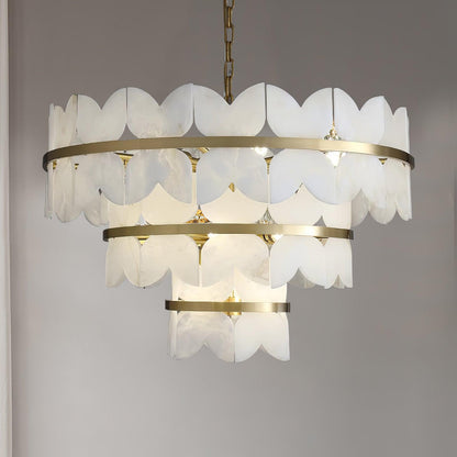 Alabaster Cloudscape Chandelier - Elegant Design with Adjustable Heigh