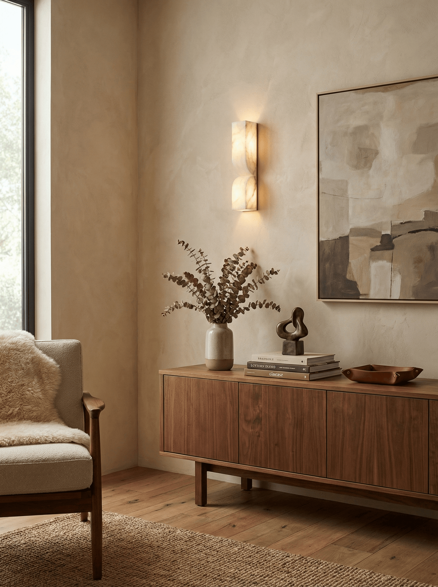 Alabaster Essence Wall Sconce - Elegant Design with Adjustable Light D