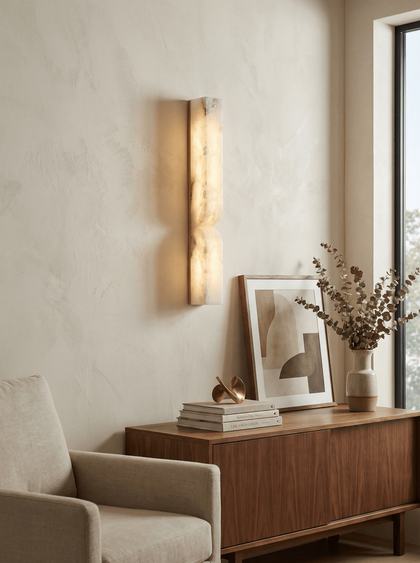 Alabaster Essence Wall Sconce - Elegant Design with Adjustable Light D