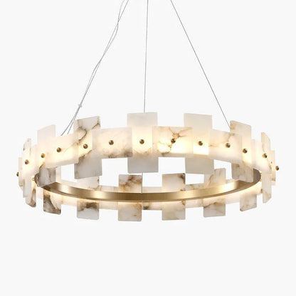 Alabaster Halo Chandelier - Elegant Design with Adjustable Brightness