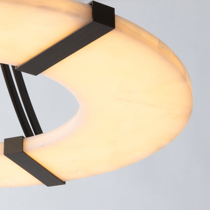 Alabaster Halo Pendant Light - Adjustable Height, Modern Design