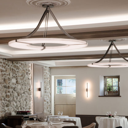 Alabaster Halo Pendant Light - Adjustable Height, Modern Design