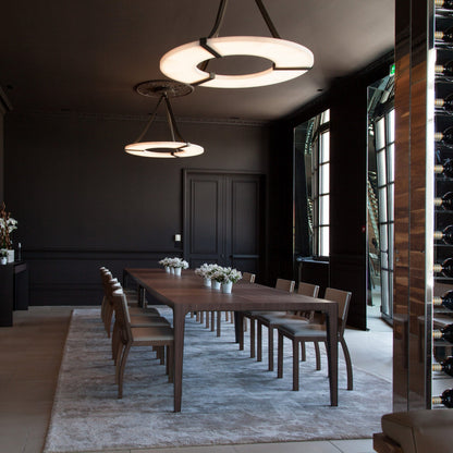 Alabaster Halo Pendant Light - Adjustable Height, Modern Design