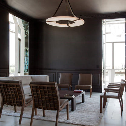 Alabaster Halo Pendant Light - Adjustable Height, Modern Design