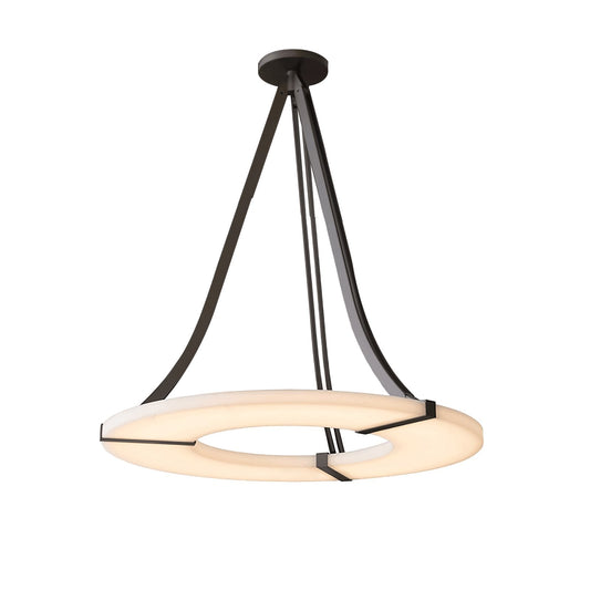 Alabaster Halo Pendant Light - Adjustable Height, Modern Design