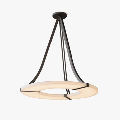 Alabaster Halo Pendant Light - Adjustable Height, Modern Design