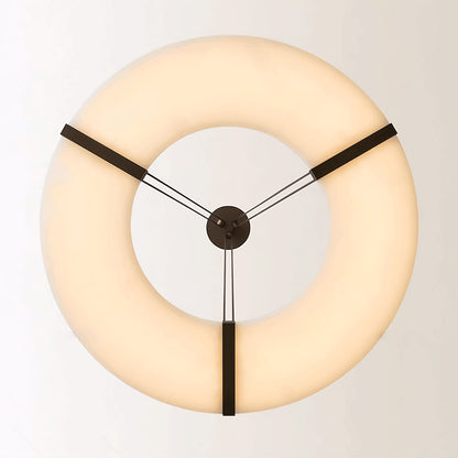 Alabaster Halo Pendant Light - Adjustable Height, Modern Design