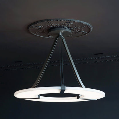 Alabaster Halo Pendant Light - Adjustable Height, Modern Design