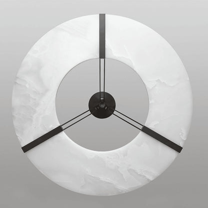 Alabaster Halo Pendant Light - Adjustable Height, Modern Design